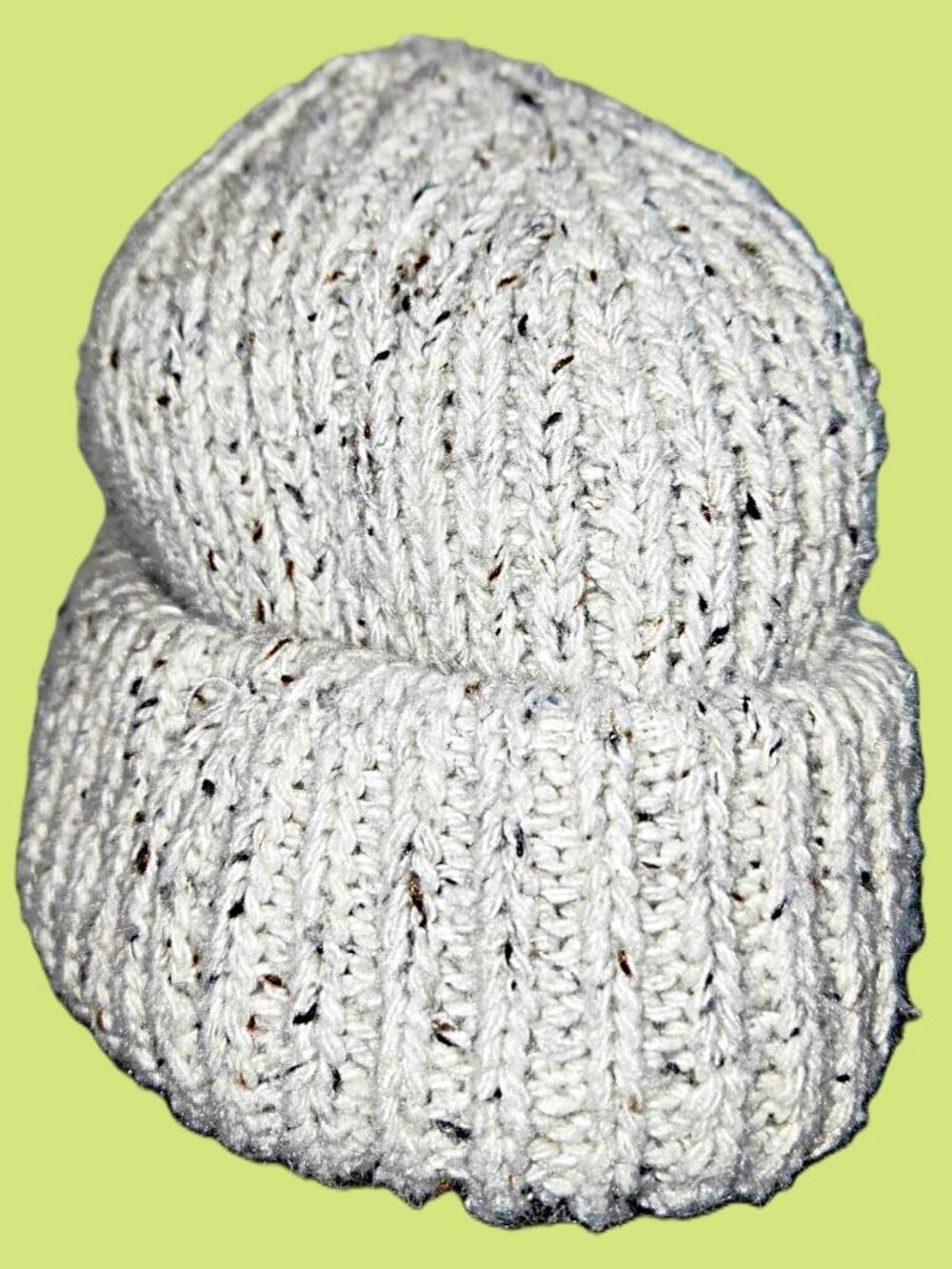 Wool / Acrylic / Polyester White Sprinkled Beanie Hat